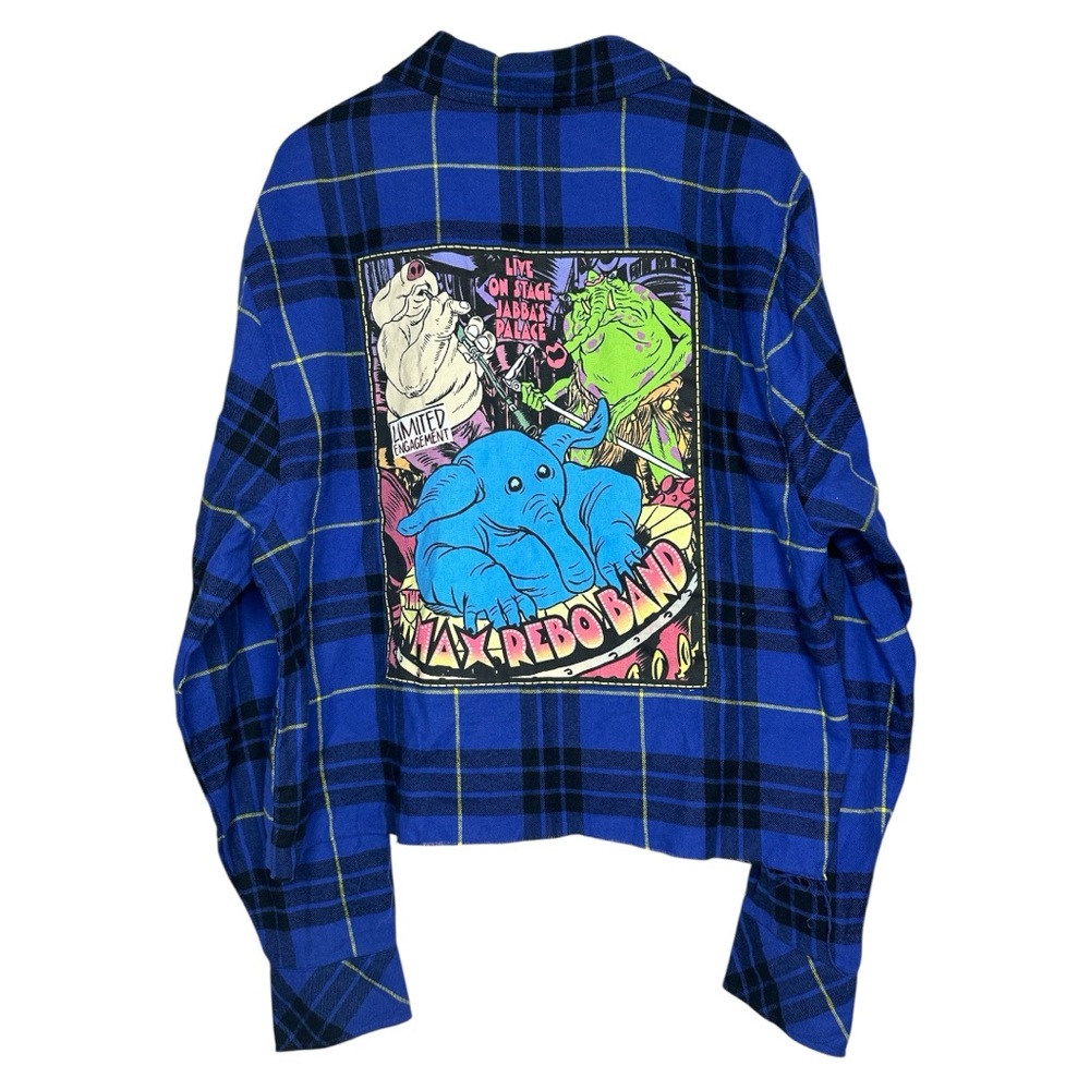 Disney Star Wars Checked Flannel Shirt Large Cropped